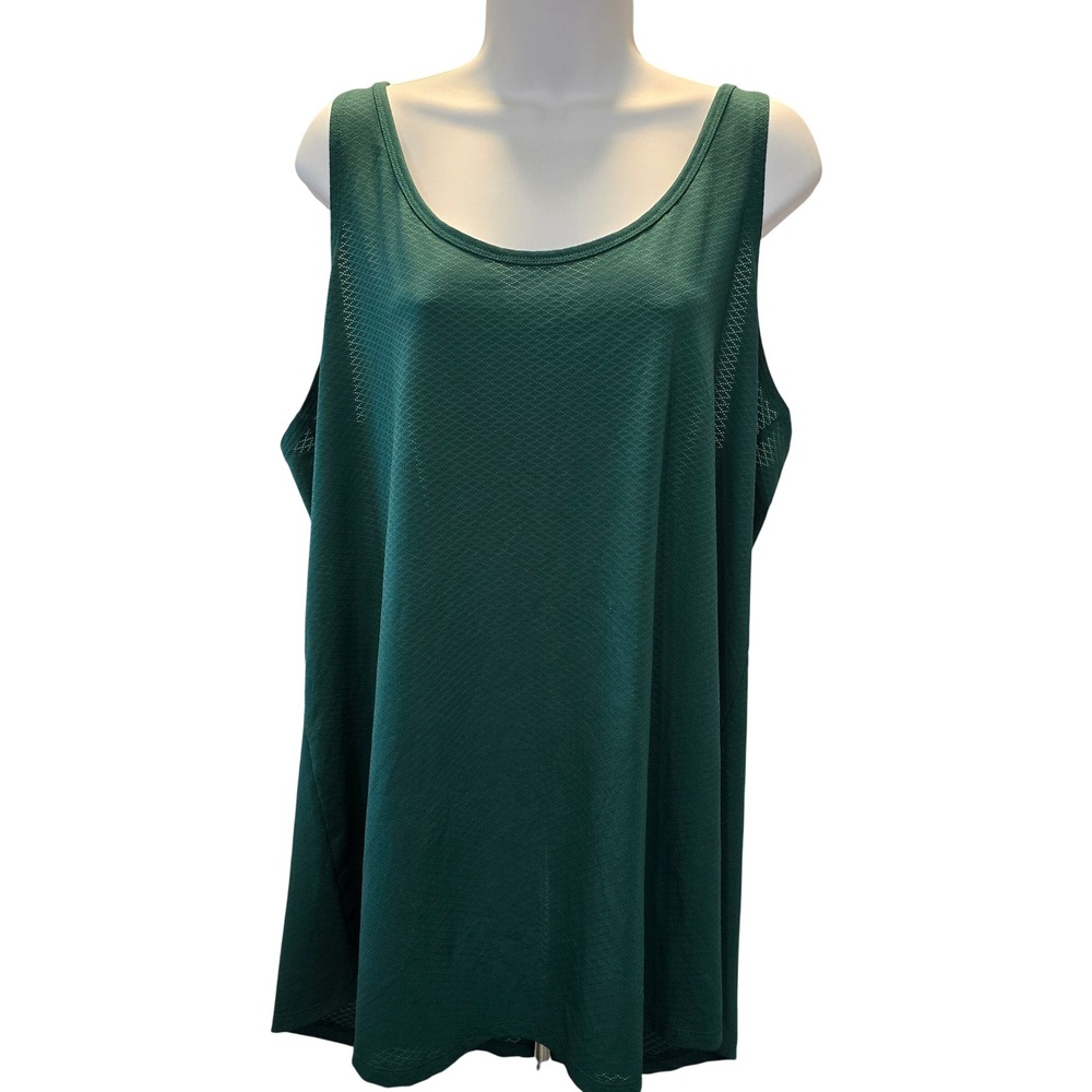 Maurices inMOTION Womens XXL Hunter Green Diamond Mesh Racerback Active Tank Top